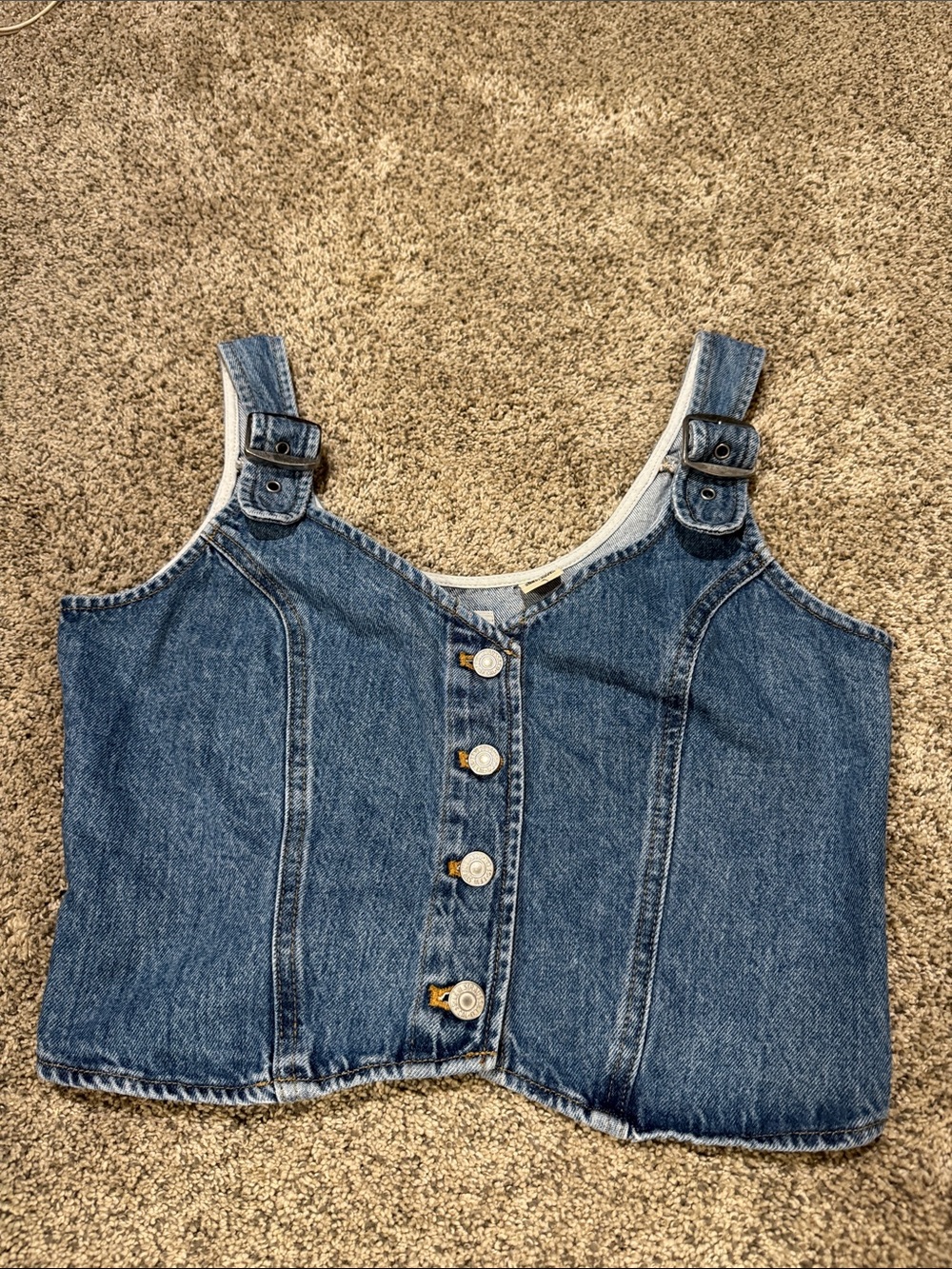 Levi's Blue Denim Top with Red Brand Tag size M
